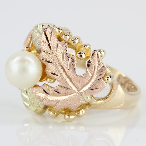 10k Tri-Tone Gold Black Hills Pearl Ring - Picture 3 of 8